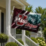 Umass Minutemen House Flag Custom Diagonal Stripes Red Best Selling
