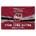 Umass Minutemen House Flag Personalized Brushed Streaks Red Best Selling