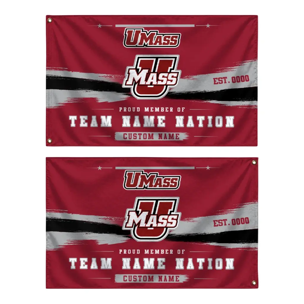 Umass Minutemen House Flag Personalized Brushed Streaks Red Fashion Forward Umass Minutemen House Flag Personalized Brushed Streaks Red Fashion Forward