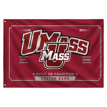 Umass Minutemen House Flag Personalized Ornate Border Red Best Selling
