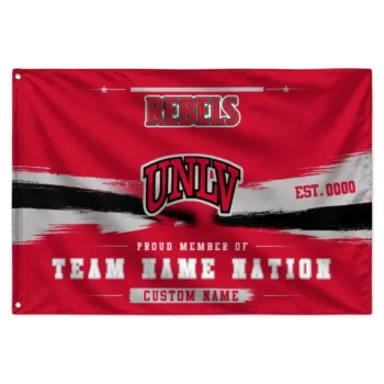 Unlv Rebels House Flag Custom Brushed Streaks Red Best Selling