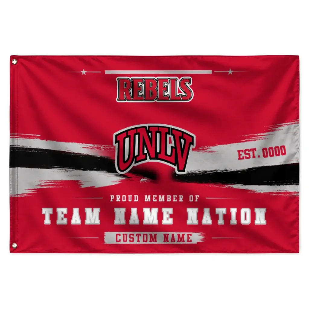 Unlv Rebels House Flag Custom Brushed Streaks Red Best Selling Unlv Rebels House Flag Custom Brushed Streaks Red Best Selling