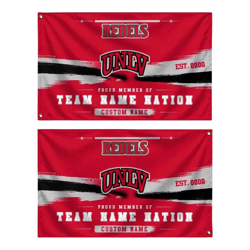 Unlv Rebels House Flag Custom Brushed Streaks Red Fashion Forward Unlv Rebels House Flag Custom Brushed Streaks Red Fashion Forward