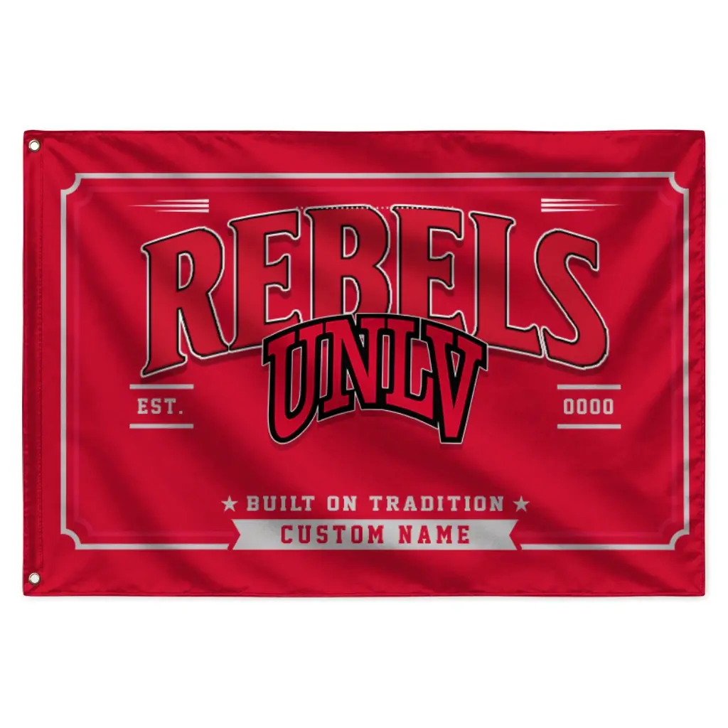 Unlv Rebels House Flag Custom Ornate Border Red Best Selling Unlv Rebels House Flag Custom Ornate Border Red Best Selling