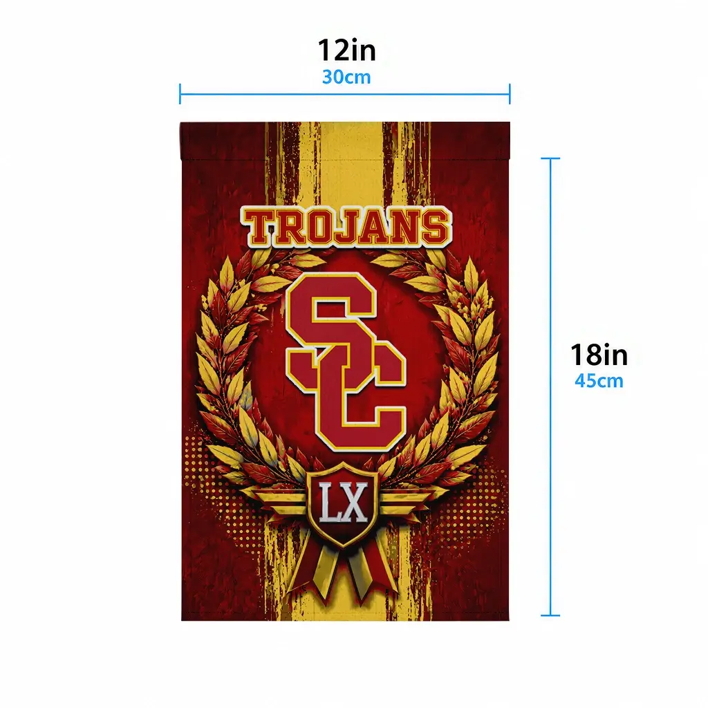 Usc Trojans Garden Flag Personalized Laurel Wreath Red High Quality Usc Trojans Garden Flag Personalized Laurel Wreath Red High Quality