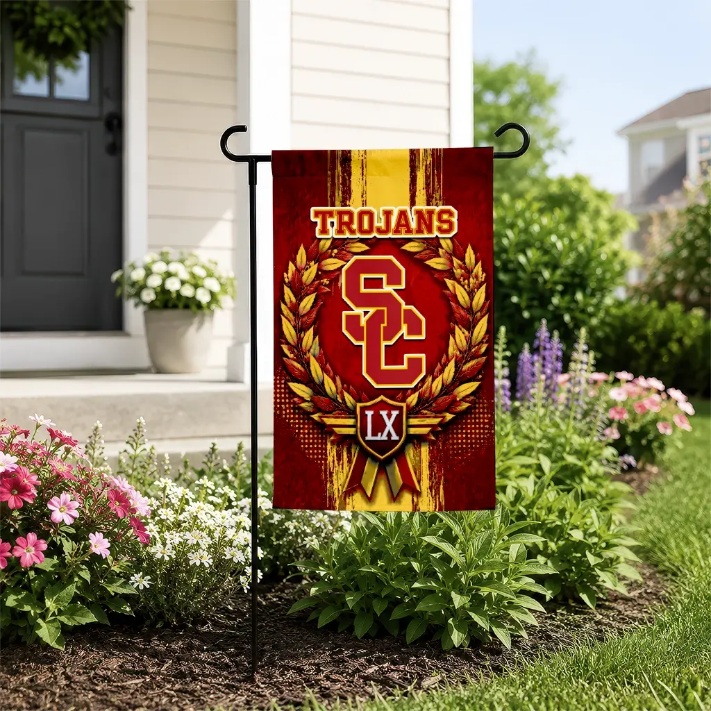 Usc Trojans Garden Flag Personalized Laurel Wreath Red New Arrival Usc Trojans Garden Flag Personalized Laurel Wreath Red New Arrival