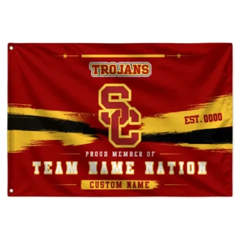 Usc Trojans House Flag Custom Brushed Streaks Red Best Selling