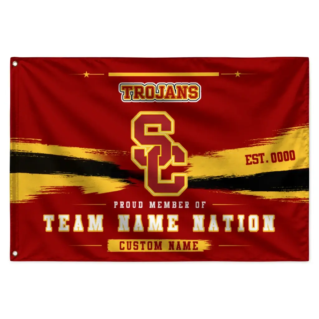 Usc Trojans House Flag Custom Brushed Streaks Red Best Selling Usc Trojans House Flag Custom Brushed Streaks Red Best Selling