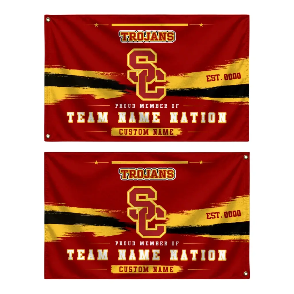 Usc Trojans House Flag Custom Brushed Streaks Red Fashion Forward Usc Trojans House Flag Custom Brushed Streaks Red Fashion Forward