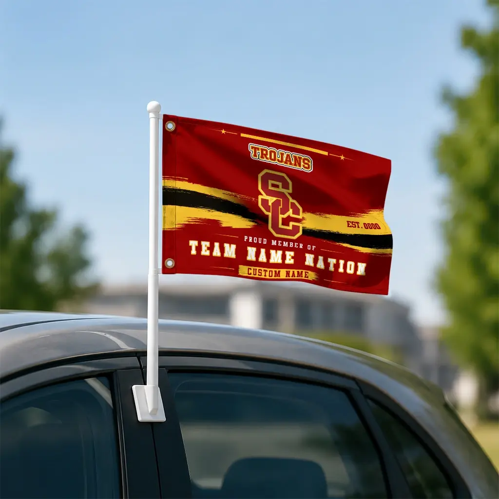 Usc Trojans House Flag Custom Brushed Streaks Red Latest Model Usc Trojans House Flag Custom Brushed Streaks Red Latest Model