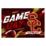 Usc Trojans House Flag Customized Action Streaks Red Best Selling