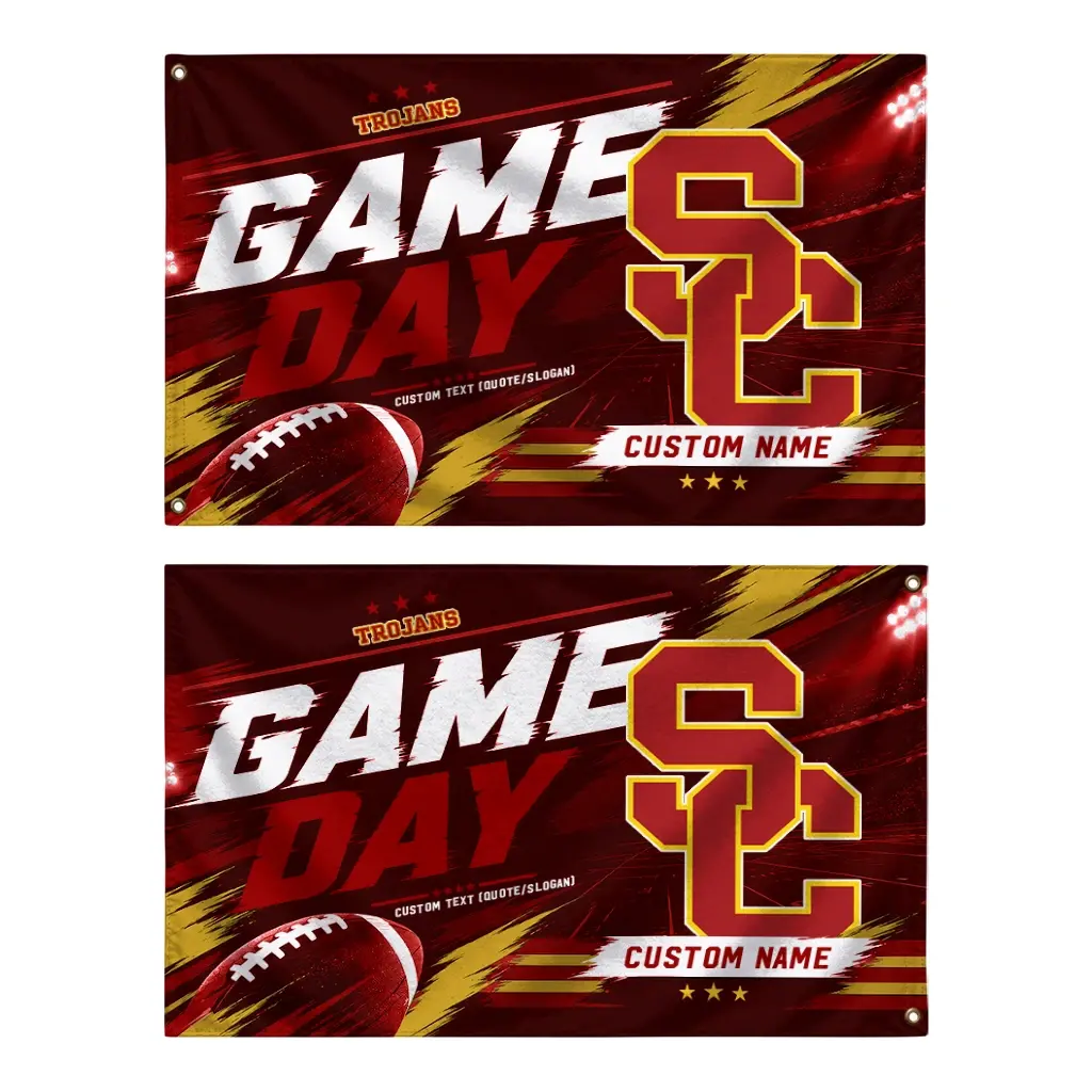 Usc Trojans House Flag Customized Action Streaks Red Fashion Forward Usc Trojans House Flag Customized Action Streaks Red Fashion Forward