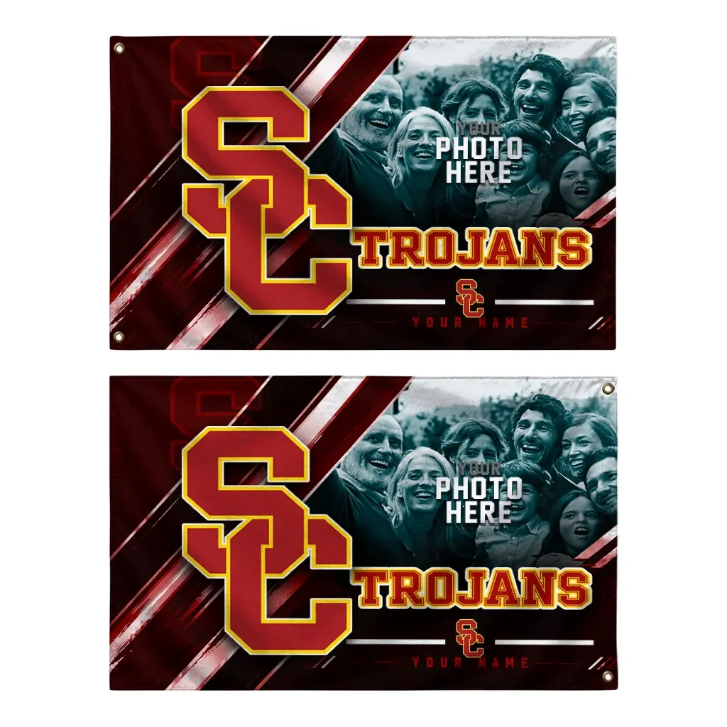 Usc Trojans House Flag Customized Diagonal Stripes Red Fashion Forward Usc Trojans House Flag Customized Diagonal Stripes Red Fashion Forward
