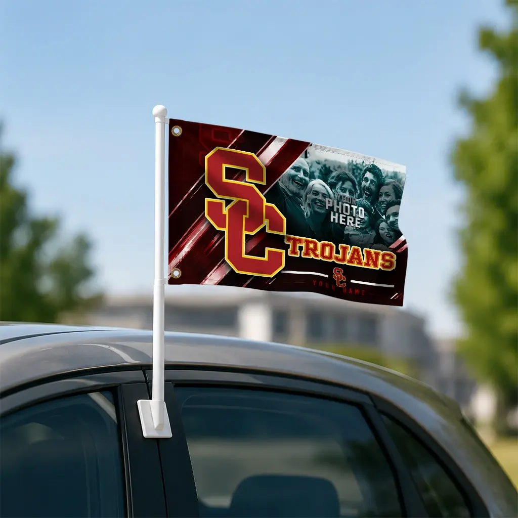 Usc Trojans House Flag Customized Diagonal Stripes Red Latest Model Usc Trojans House Flag Customized Diagonal Stripes Red Latest Model
