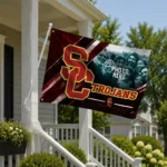 Usc Trojans House Flag Customized Diagonal Stripes Red Best Selling