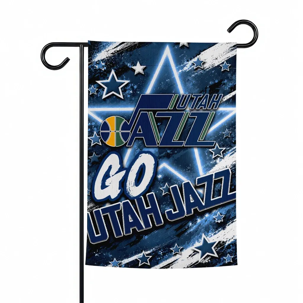 Utah Jazz Garden Flag Custom Glowing Star Navy Best Selling Utah Jazz Garden Flag Custom Glowing Star Navy Best Selling