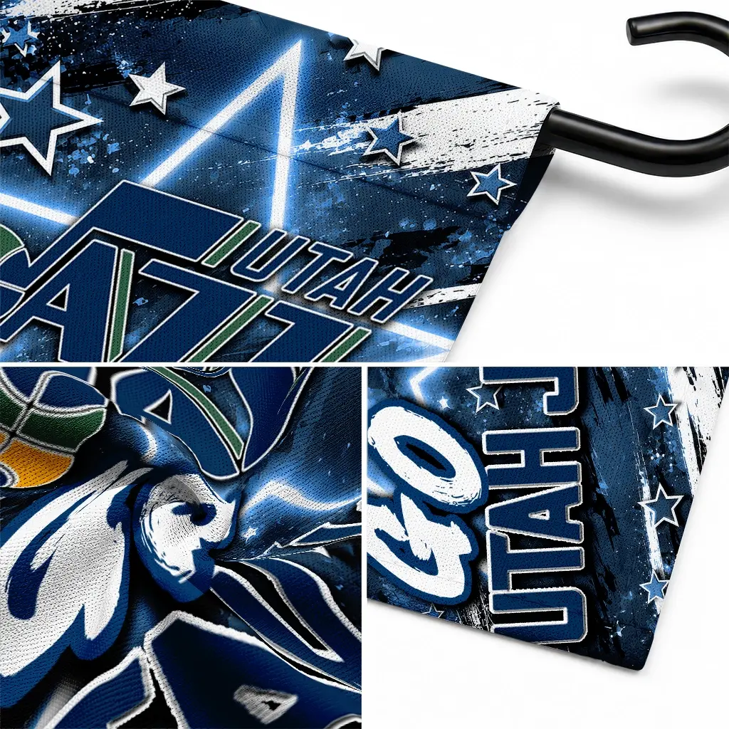 Utah Jazz Garden Flag Custom Glowing Star Navy Latest Model Utah Jazz Garden Flag Custom Glowing Star Navy Latest Model