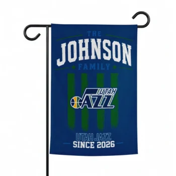 Utah Jazz Garden Flag Customized Distressed Stripes Navy Best Selling