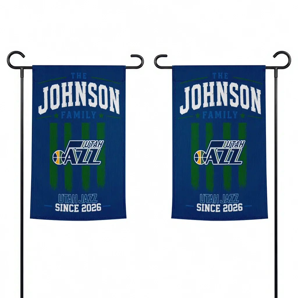Utah Jazz Garden Flag Customized Distressed Stripes Navy Fashion Forward Utah Jazz Garden Flag Customized Distressed Stripes Navy Fashion Forward