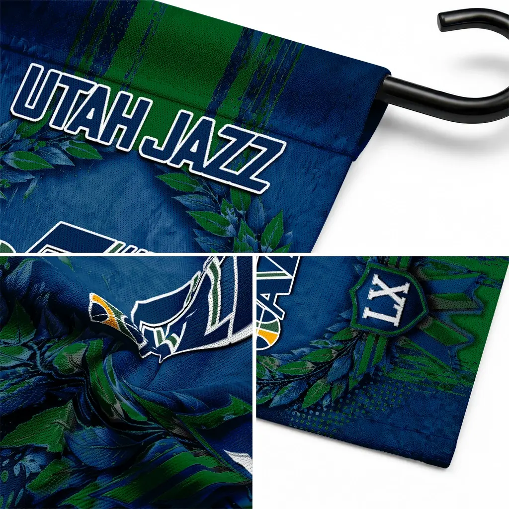 Utah Jazz Garden Flag Customized Laurel Wreath Navy Latest Model Utah Jazz Garden Flag Customized Laurel Wreath Navy Latest Model