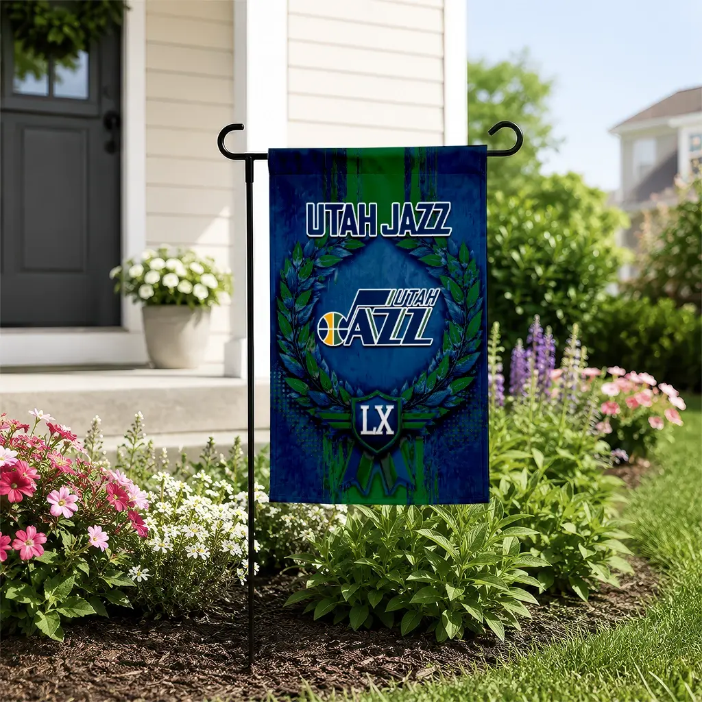 Utah Jazz Garden Flag Customized Laurel Wreath Navy New Arrival Utah Jazz Garden Flag Customized Laurel Wreath Navy New Arrival