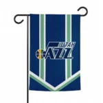 Utah Jazz Garden Flag Personalized Chevron Stripes Navy Best Selling