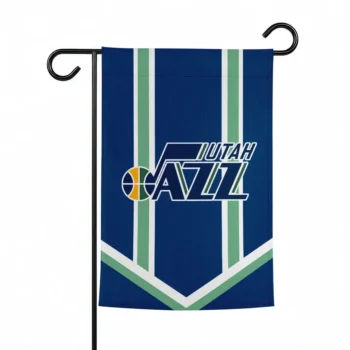Utah Jazz Garden Flag Personalized Chevron Stripes Navy Best Selling