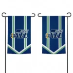 Utah Jazz Garden Flag Personalized Chevron Stripes Navy Best Selling