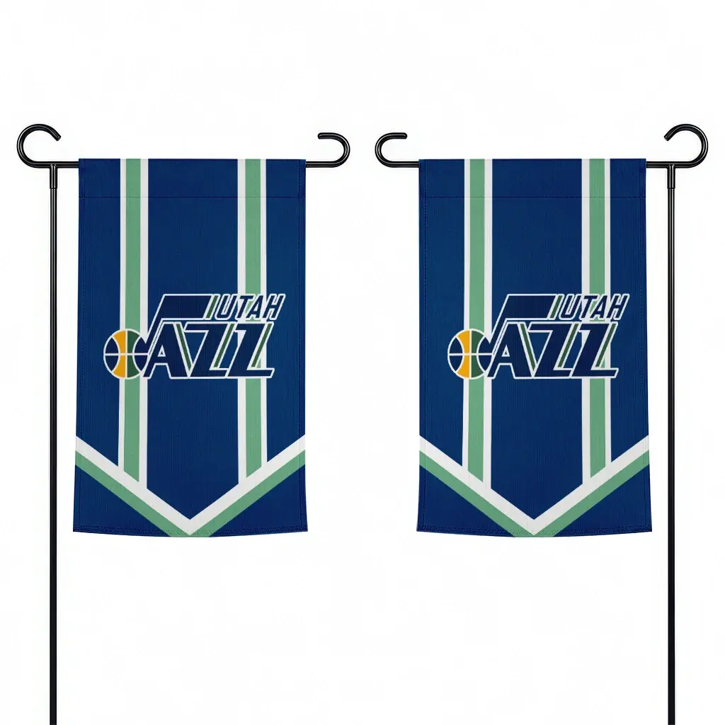 Utah Jazz Garden Flag Personalized Chevron Stripes Navy Fashion Forward Utah Jazz Garden Flag Personalized Chevron Stripes Navy Fashion Forward