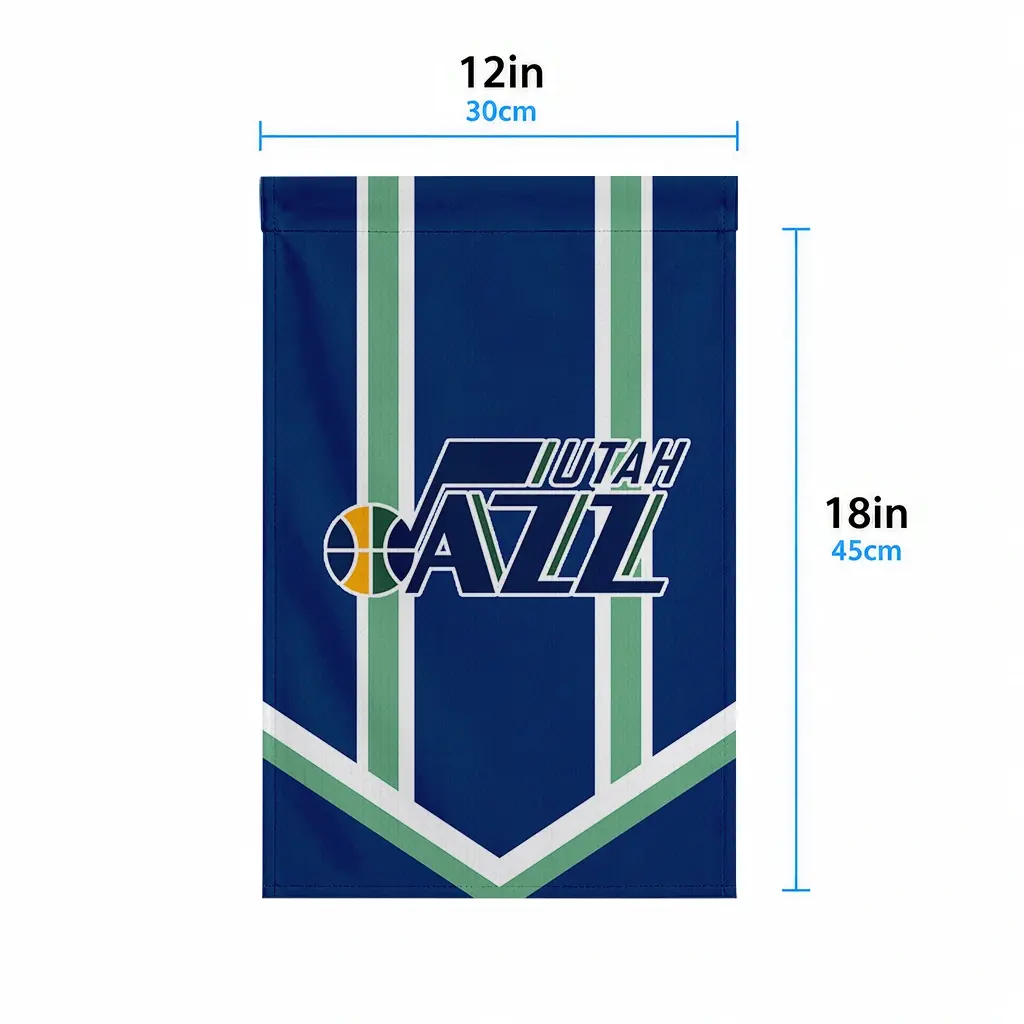 Utah Jazz Garden Flag Personalized Chevron Stripes Navy High Quality Utah Jazz Garden Flag Personalized Chevron Stripes Navy High Quality