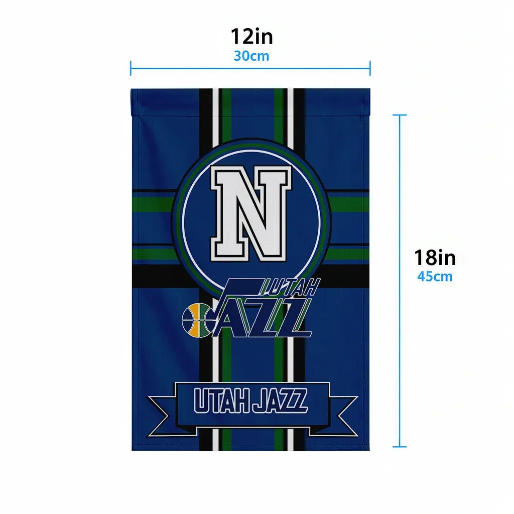 Utah Jazz Garden Flag Personalized Circle Medallion Navy High Quality Utah Jazz Garden Flag Personalized Circle Medallion Navy High Quality