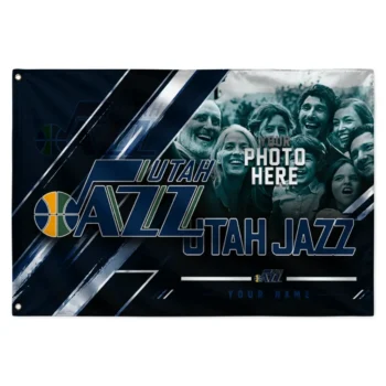 Utah Jazz House Flag Custom Diagonal Stripes Navy Best Selling