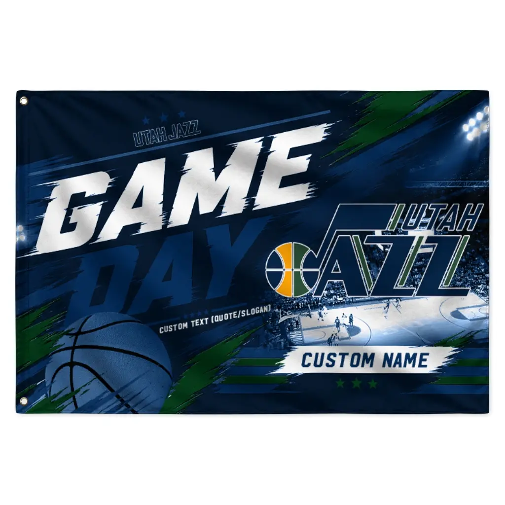 Utah Jazz House Flag Custom Energy Brushstrokes Navy Best Selling Utah Jazz House Flag Custom Energy Brushstrokes Navy Best Selling