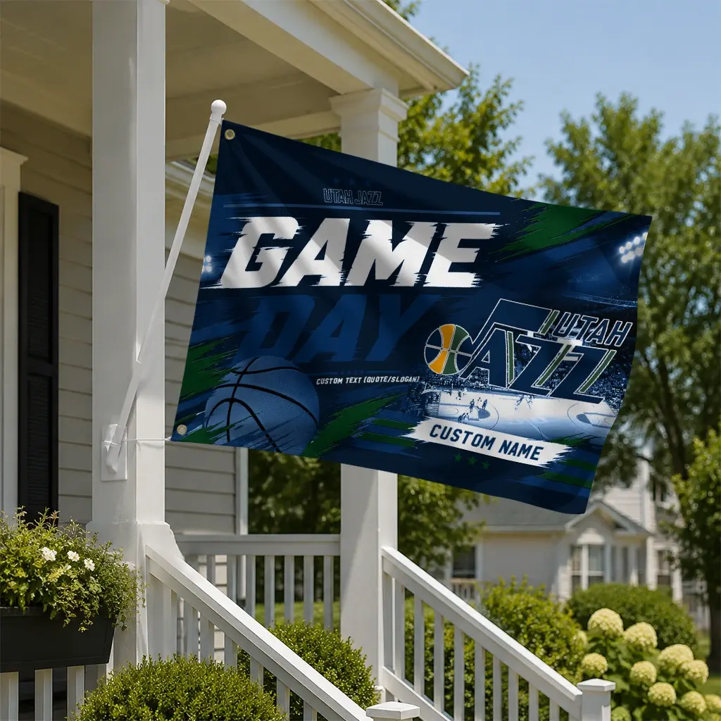 Utah Jazz House Flag Custom Energy Brushstrokes Navy New Arrival Utah Jazz House Flag Custom Energy Brushstrokes Navy New Arrival