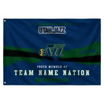 Utah Jazz House Flag Personalized Brushed Streaks Navy Best Selling