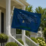 Utah Jazz House Flag Personalized Ornate Border Navy Best Selling