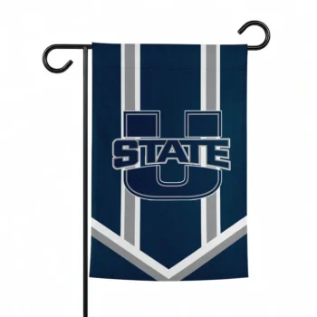 Utah State Aggies Garden Flag Custom Chevron Stripes Navy Best Selling