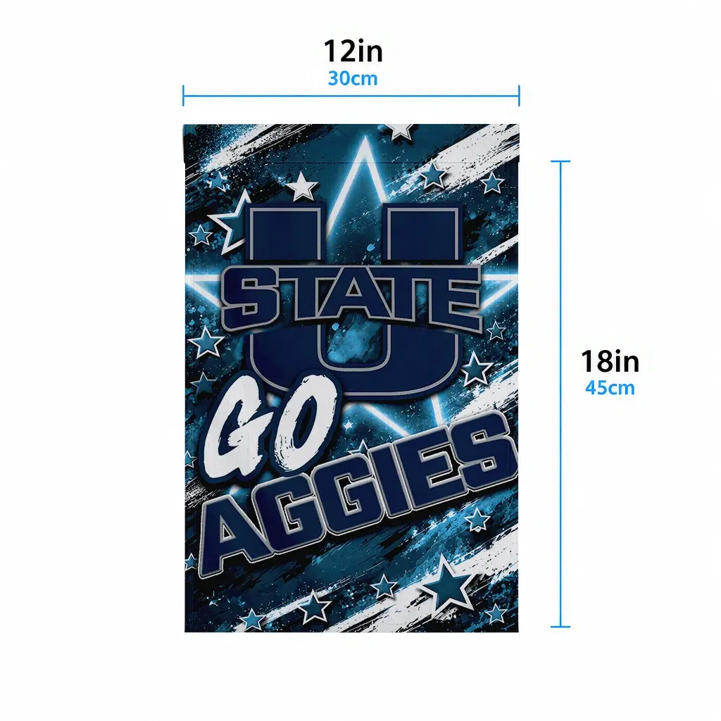 Utah State Aggies Garden Flag Customized Glowing Star Navy High Quality Utah State Aggies Garden Flag Customized Glowing Star Navy High Quality