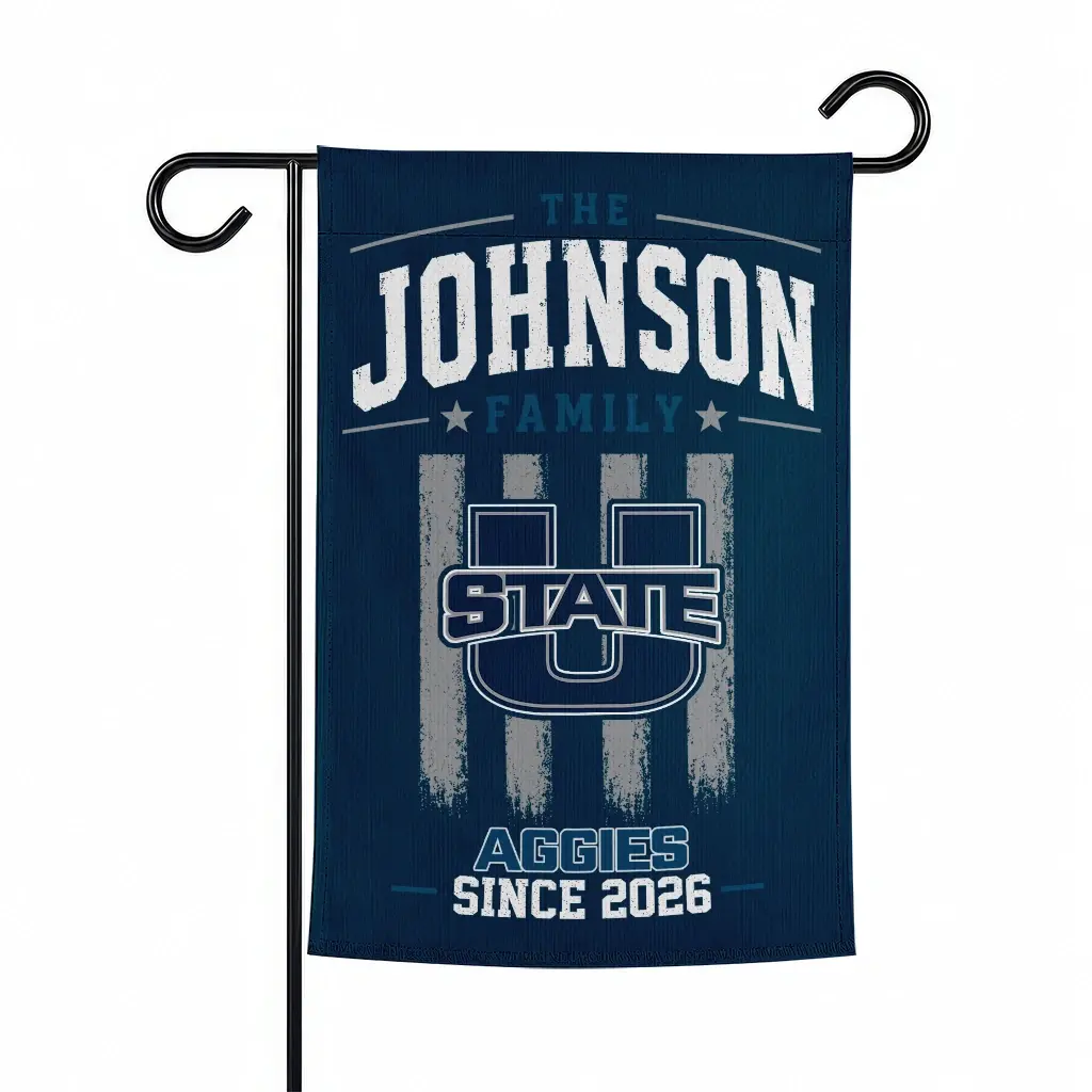 Utah State Aggies Garden Flag Personalized Distressed Stripes Navy Best Selling Utah State Aggies Garden Flag Personalized Distressed Stripes Navy Best Selling