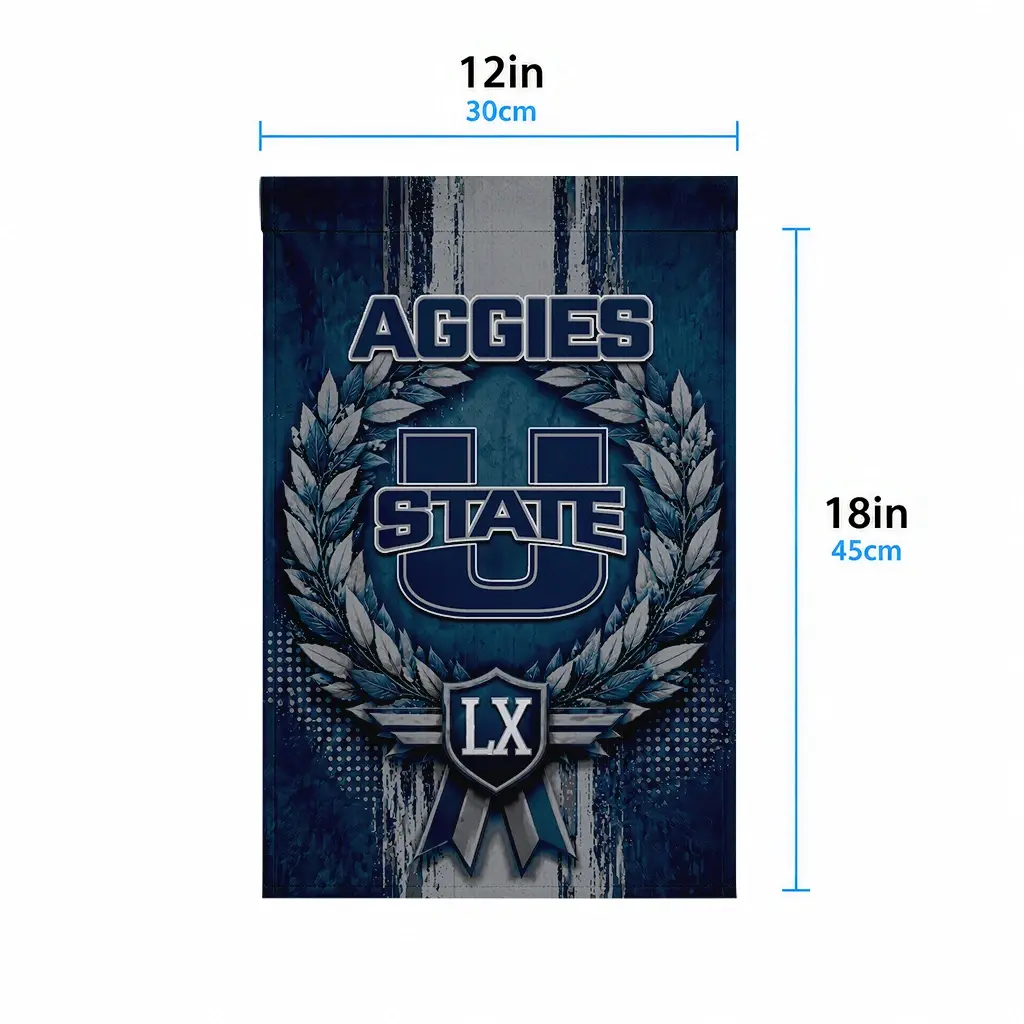 Utah State Aggies Garden Flag Personalized Laurel Wreath Navy High Quality Utah State Aggies Garden Flag Personalized Laurel Wreath Navy High Quality