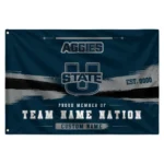 Utah State Aggies House Flag Custom Brushed Streaks Navy Best Selling