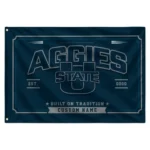 Utah State Aggies House Flag Custom Ornate Border Navy Best Selling