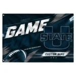 Utah State Aggies House Flag Customized Action Streaks Navy Best Selling