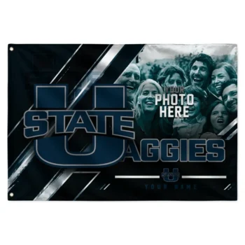 Utah State Aggies House Flag Customized Diagonal Stripes Navy Best Selling
