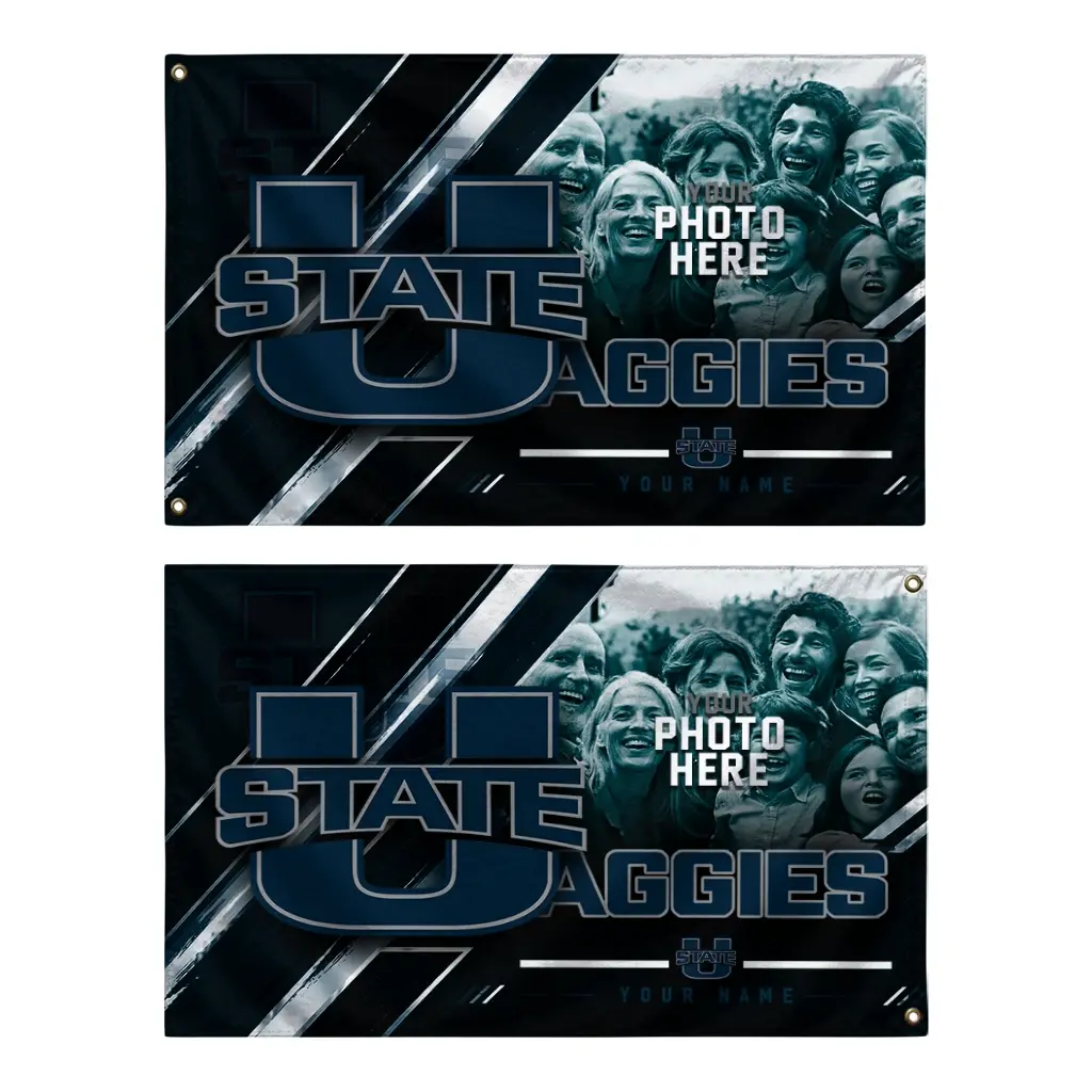 Utah State Aggies House Flag Customized Diagonal Stripes Navy Fashion Forward Utah State Aggies House Flag Customized Diagonal Stripes Navy Fashion Forward