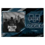Utah State Aggies House Flag Personalized Framed Photo Navy Black Best Selling