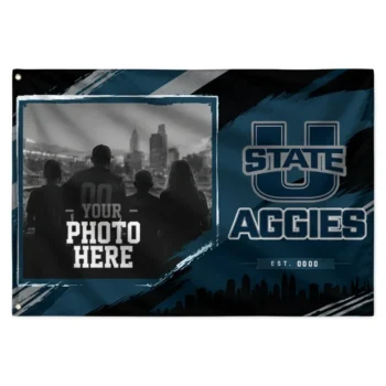 Utah State Aggies House Flag Personalized Framed Photo Navy Black Best Selling