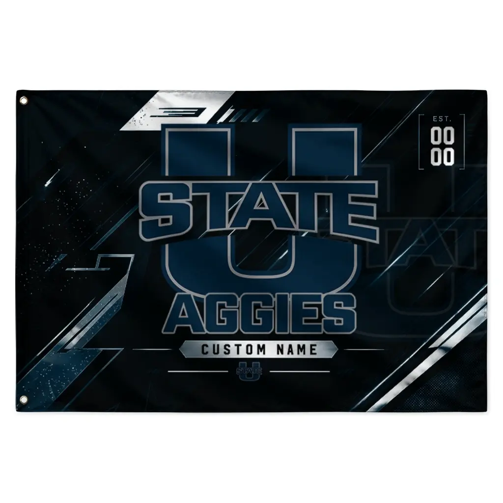 Utah State Aggies House Flag Personalized Speed Slashes Navy Best Selling Utah State Aggies House Flag Personalized Speed Slashes Navy Best Selling