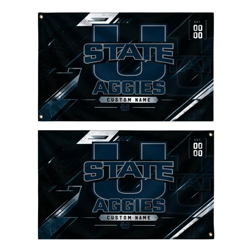 Utah State Aggies House Flag Personalized Speed Slashes Navy Fashion Forward Utah State Aggies House Flag Personalized Speed Slashes Navy Fashion Forward