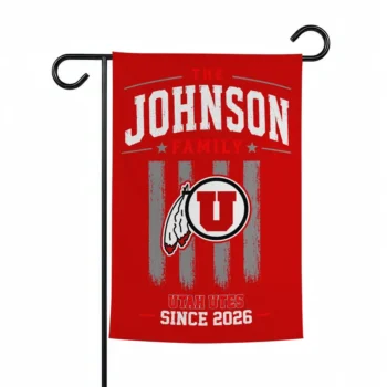 Utah Utes Garden Flag Custom Distressed Stripes Red Best Selling
